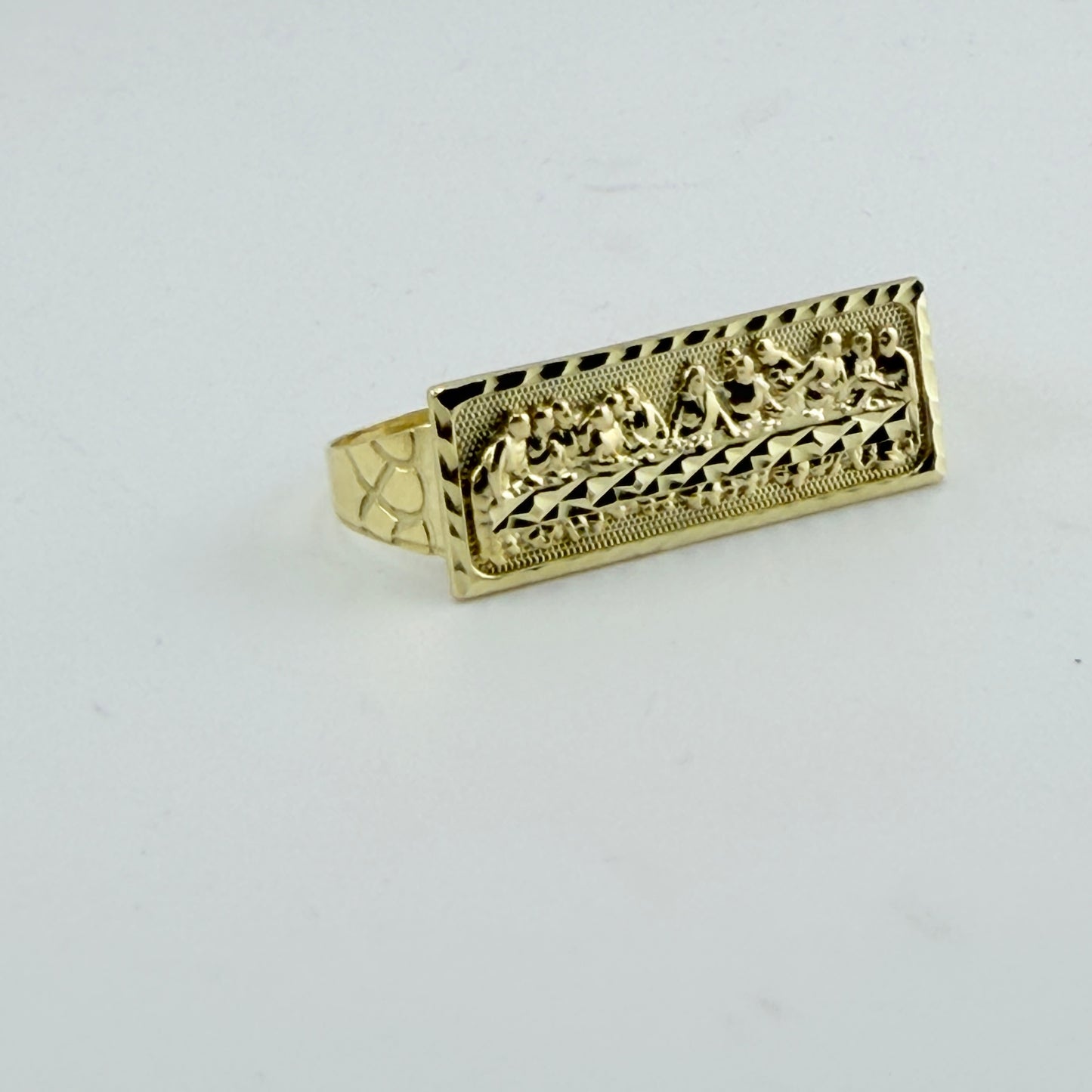10K Gold Two Finger Last Supper Ring (Medium)