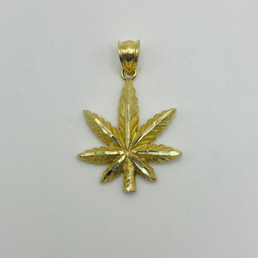 10k Gold Fancy Weed Pendant