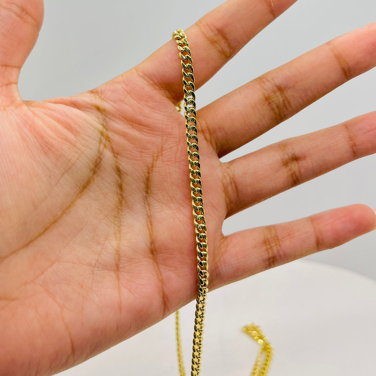 10K Gold 3.8mm hollow Miami Cuban Chain