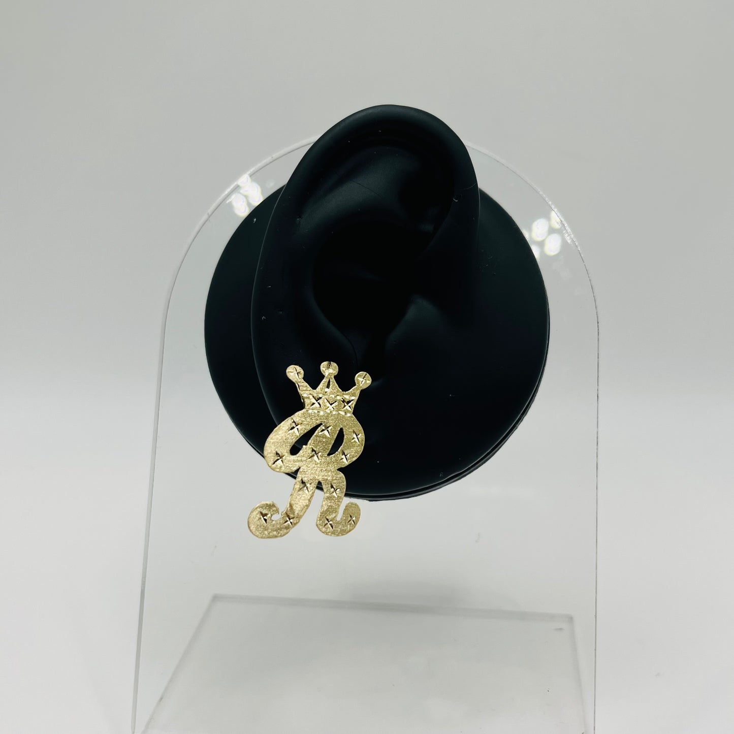 10k Custom Initial Crown Earrings