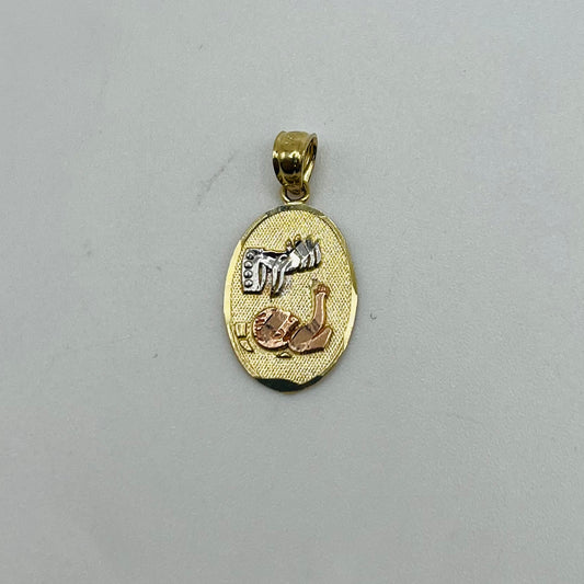 14k Gold Tri- Color Dc My Baptism Charm