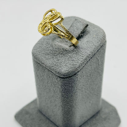 10K Gold 3-D Cursive Initial Ring (small)