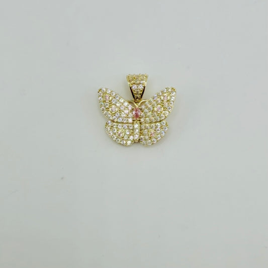 10k Gold Cz Soft Light Butterfly Charm