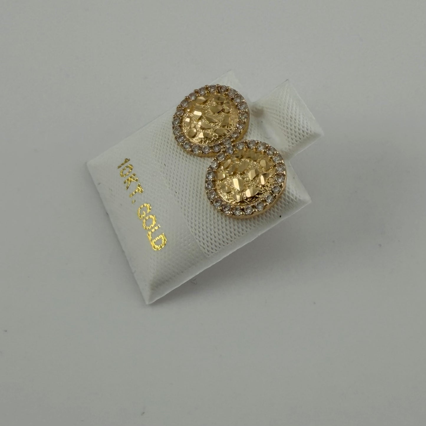 10k Gold Rounded Cz Nugget Earrings
