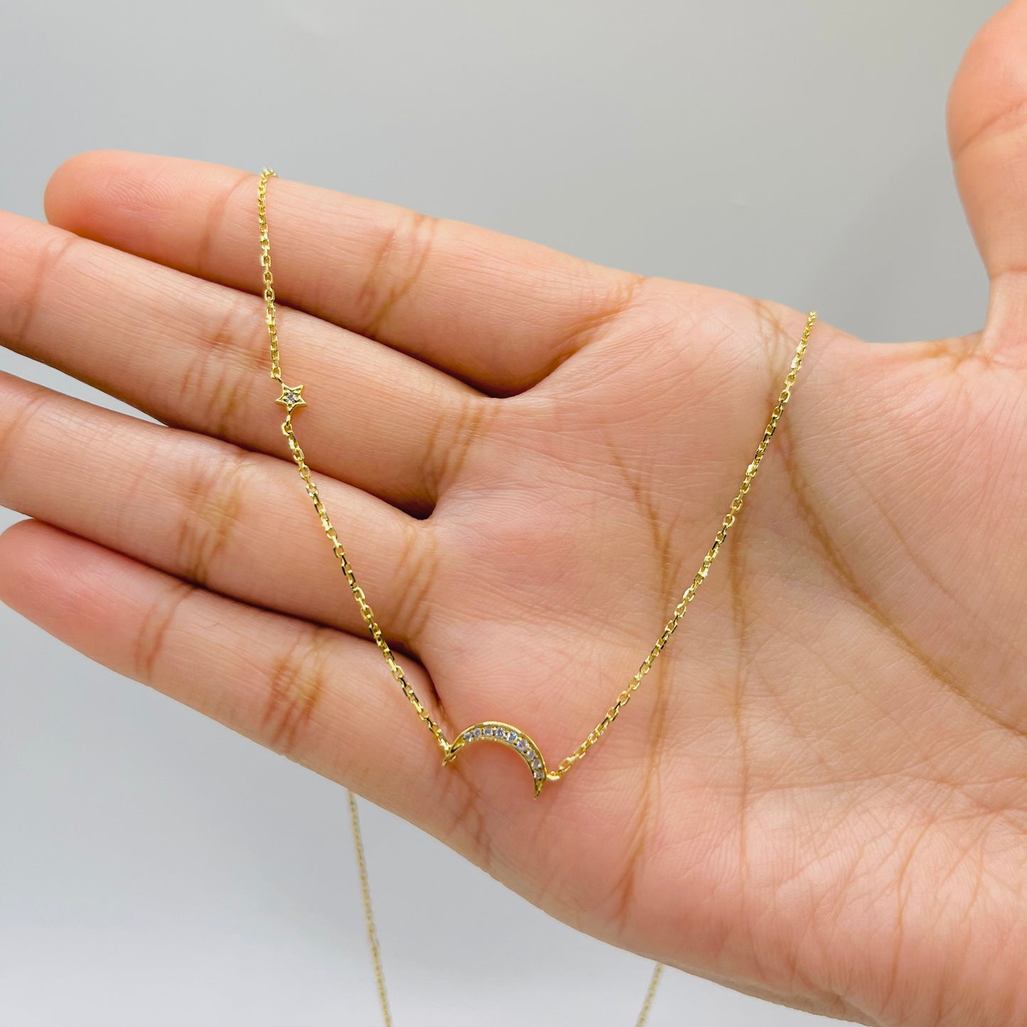 14k Gold Diamond Lunaire Glow Chain