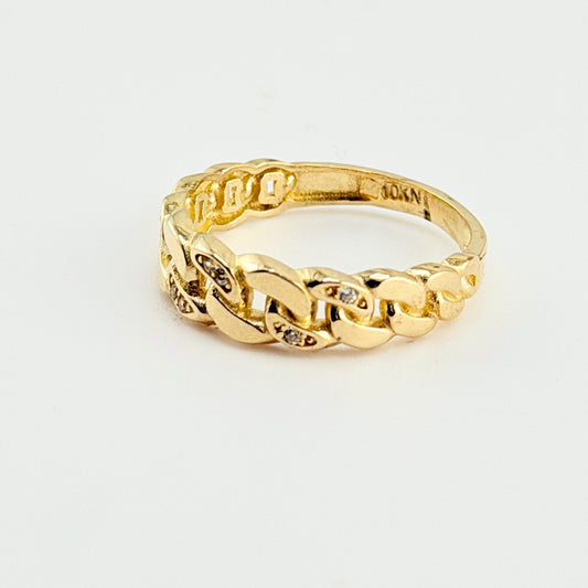 10K Gold Graduated Cuban Band with CZ