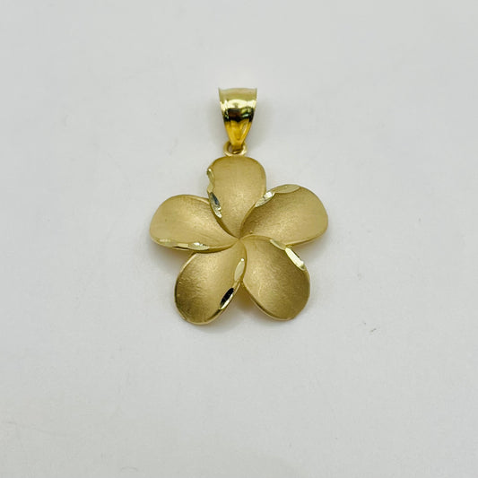 10k Gold Satin Hibiscus Charm (L)