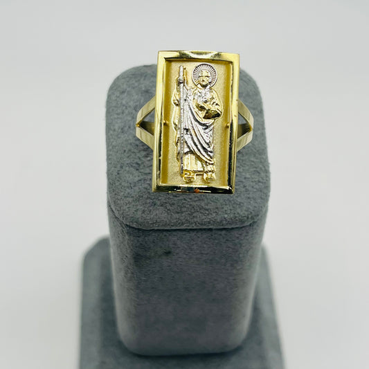 10k Gold Square San Judas Ring