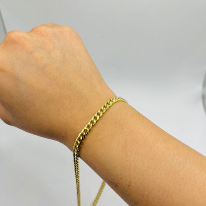 10K Gold 4mm Hollow Miami Cuban Bracelet