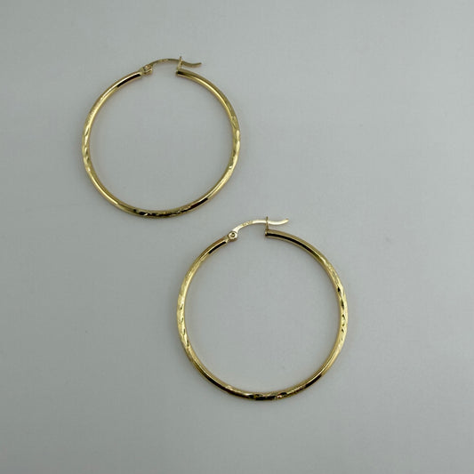 10k Gold Radiant Hoops 1.5 inch
