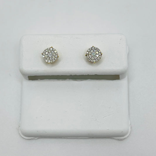 14k Gold Diamond Luna Earrings (Screwback) 5mm