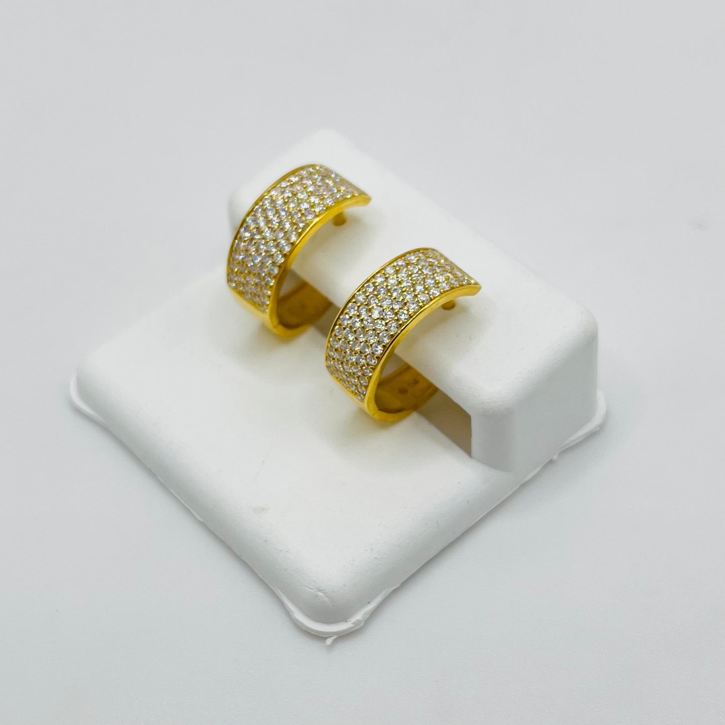 14k Gold Diamond Hoop Earrings