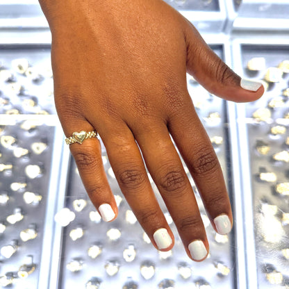 10K Gold Bubble Heart Reflections Ring RX band