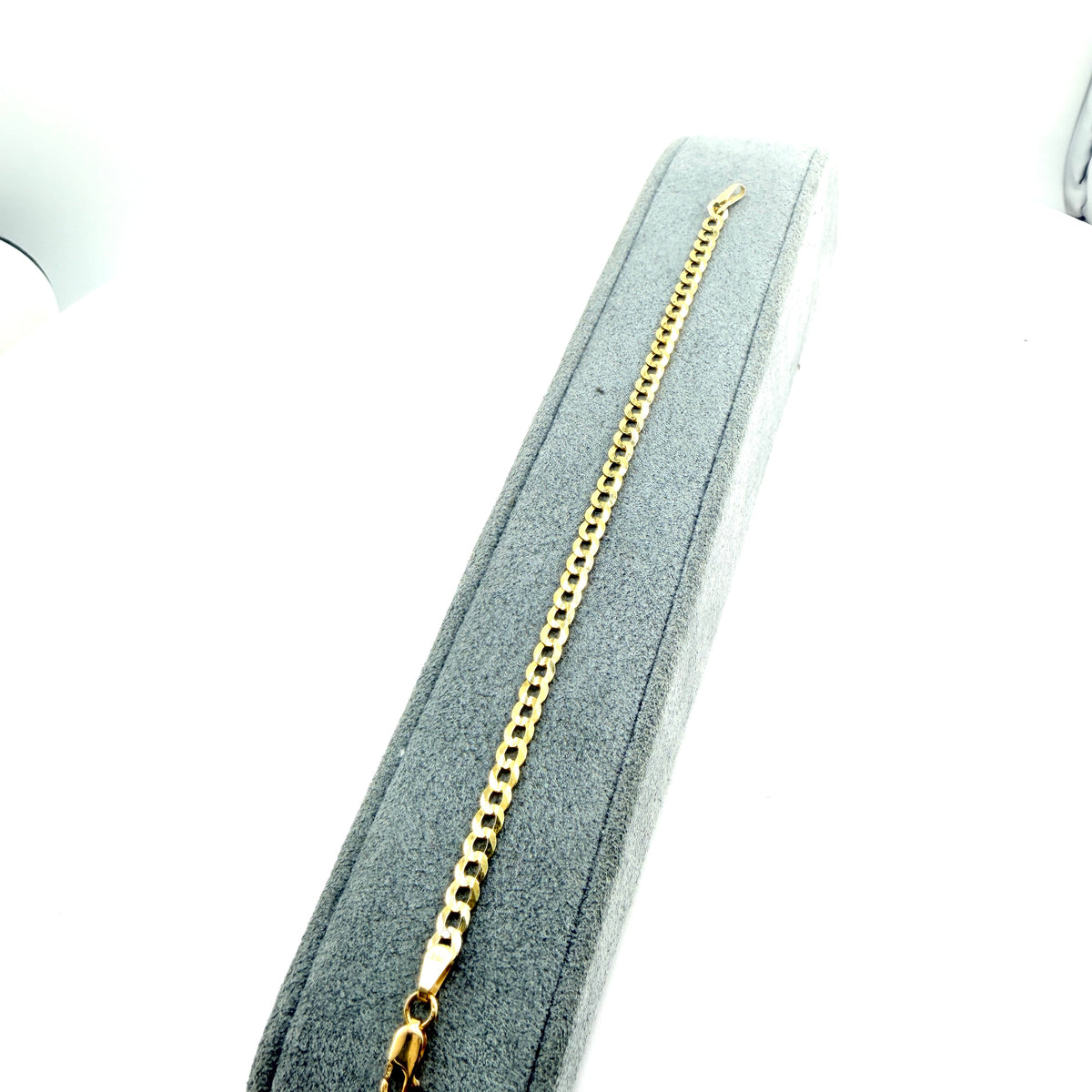 14k Gold Solid 3.5mm Cuban Curb Bracelet