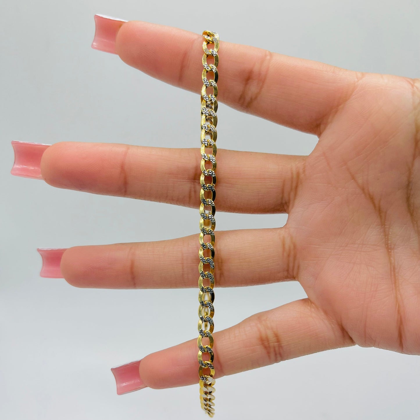 10K Gold Diamond Cut Cuban Bracelet | Width: 4.5mm