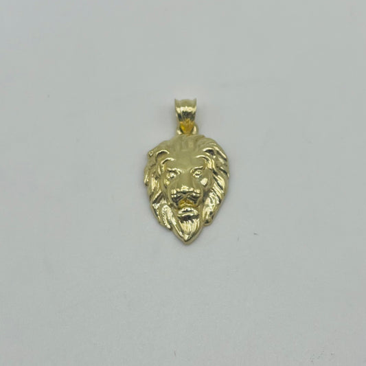10k Gold High Polish Lion Face Charm (M)