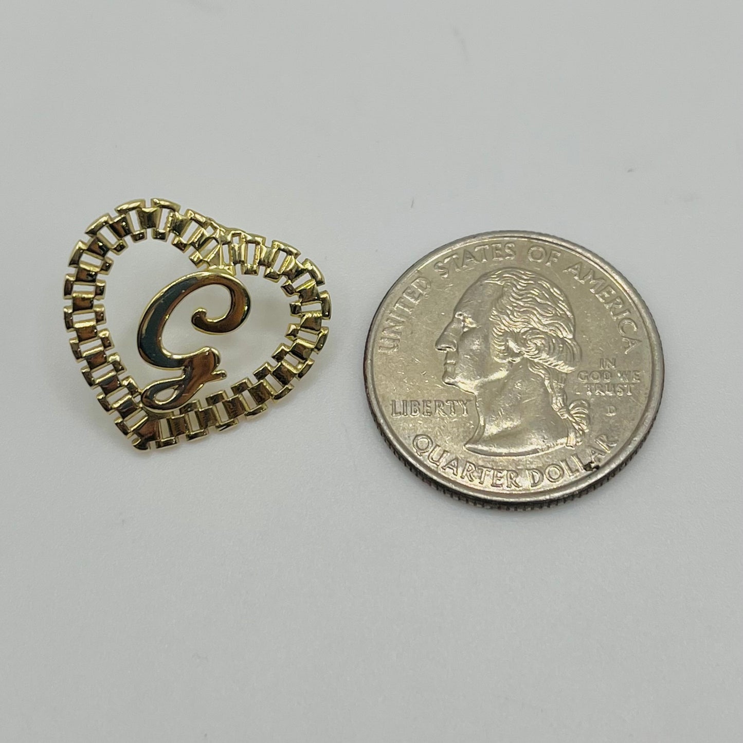 10k Gold RX Initial Heart Earrings