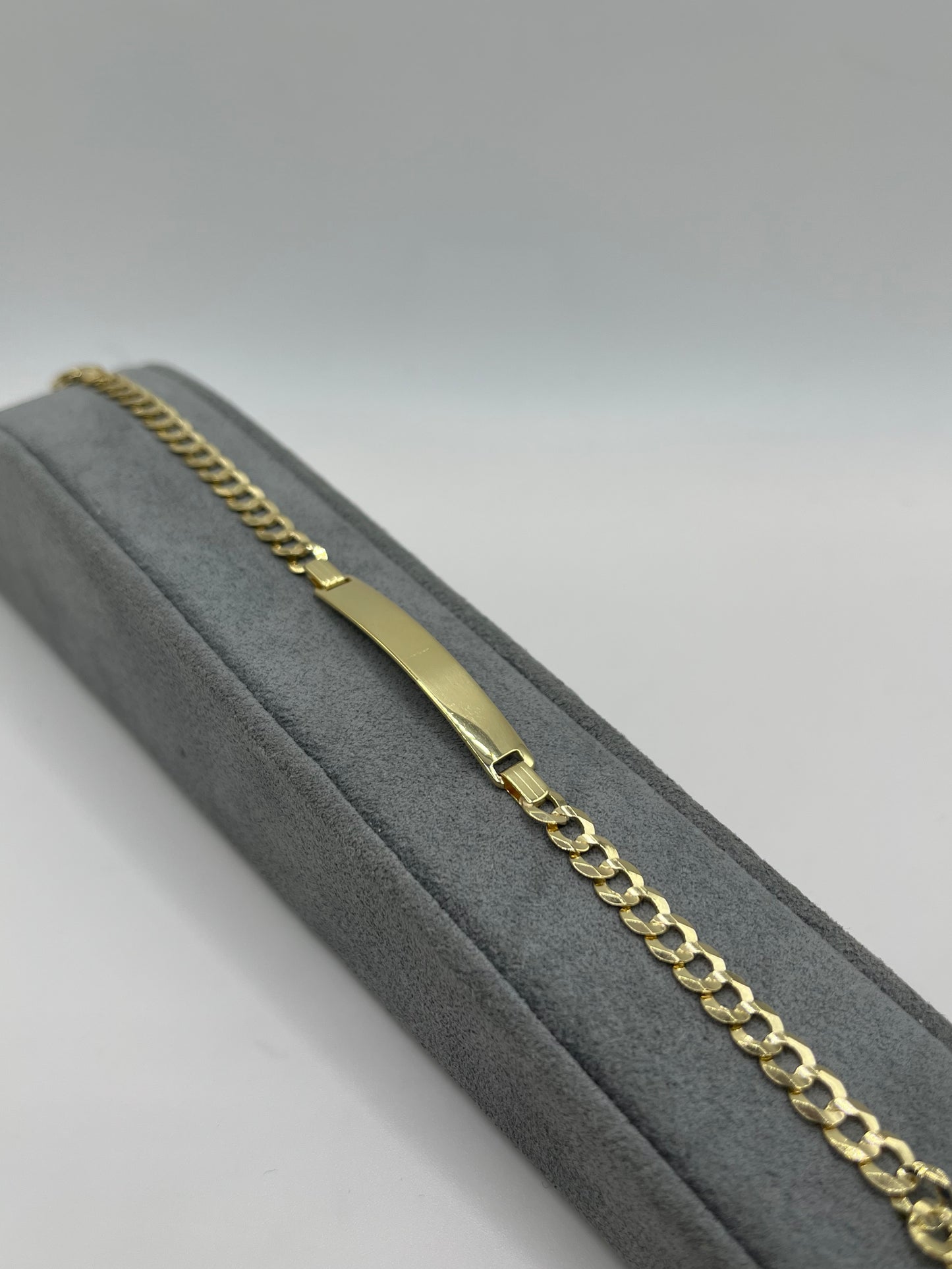 10K Gold 5mm Solid Cuban ID Bracelet
