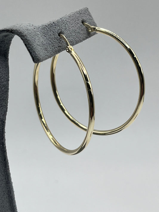 14k Gold Classic Hoops (Skinny style)