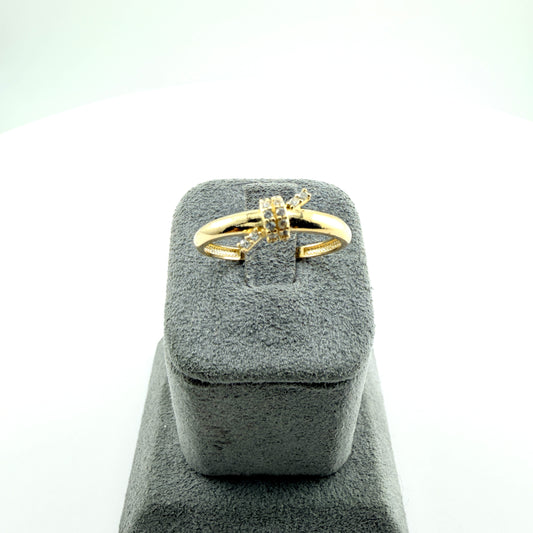 10K Gold CZ Knot Ring