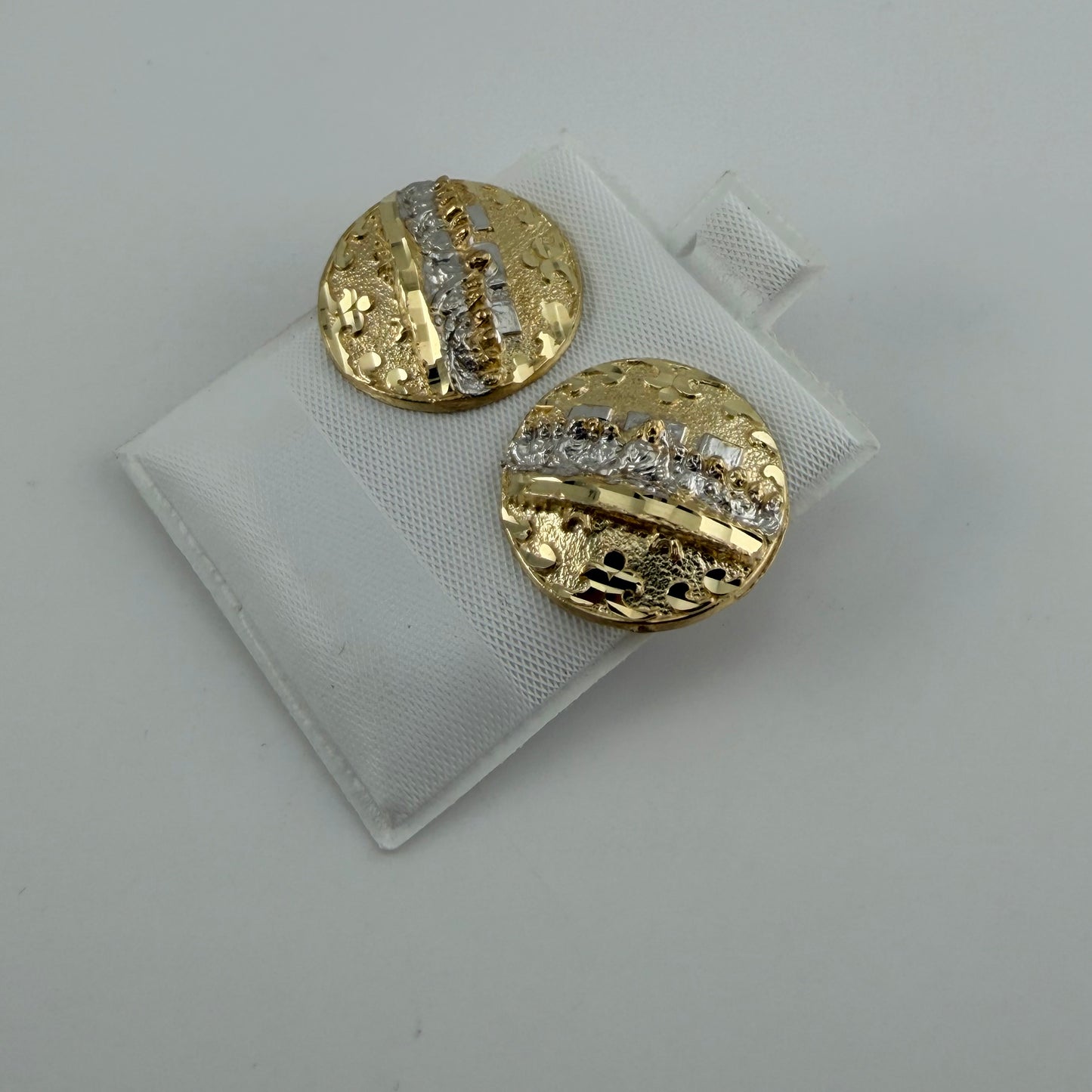 10K Gold Solid Last Supper Earrings