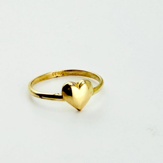 10K Gold Classic Bubble Heart Ring