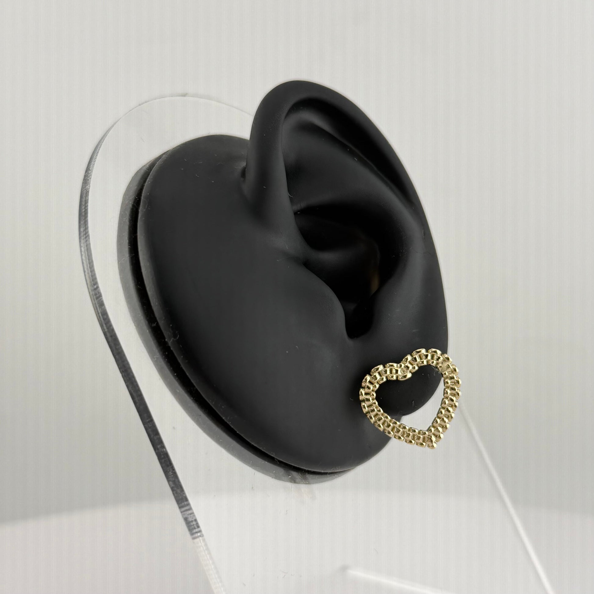 10K Gold RX Heart Earrings | Face Size: 16mm
