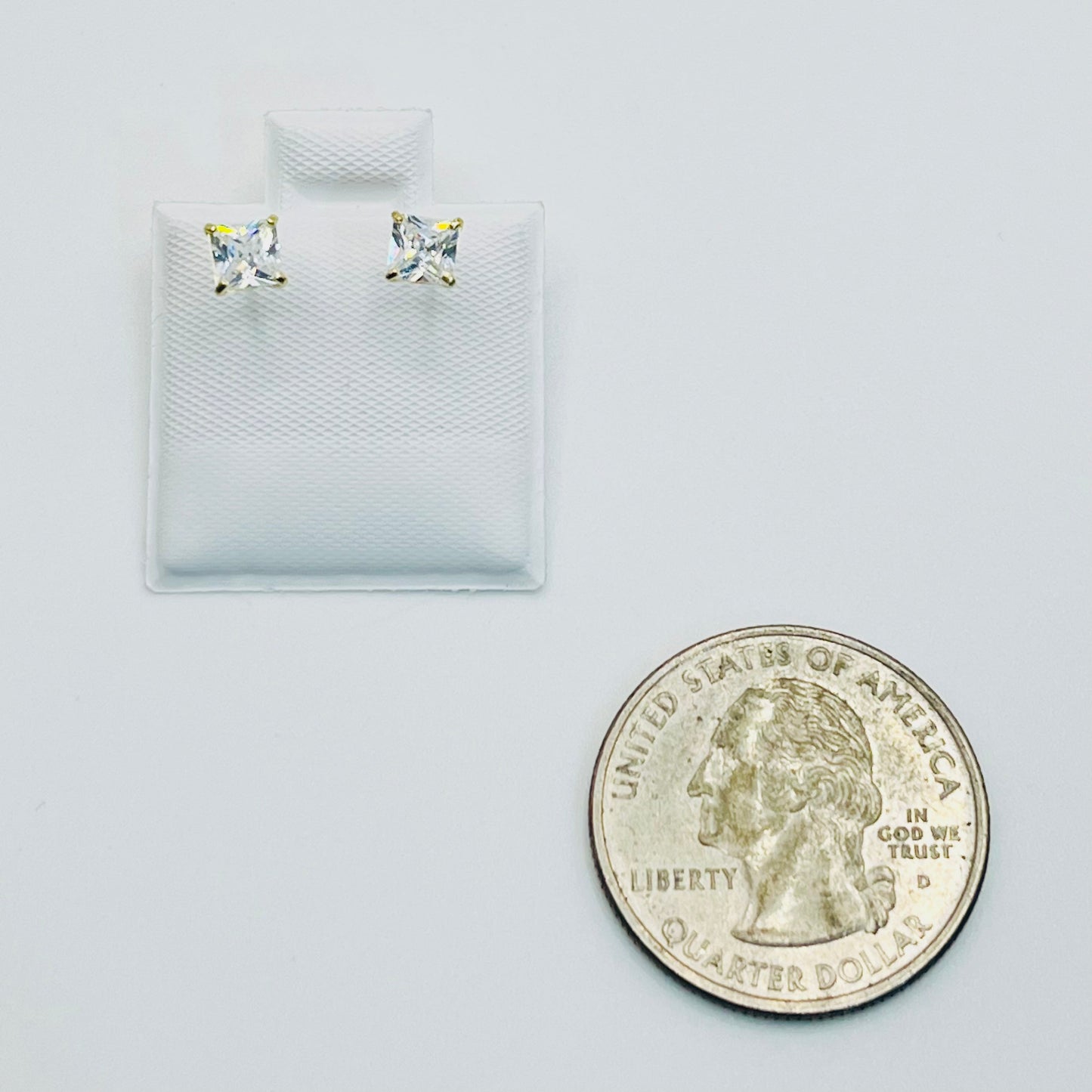 14K Gold Princess Cut Studs | Face Size: 5mm