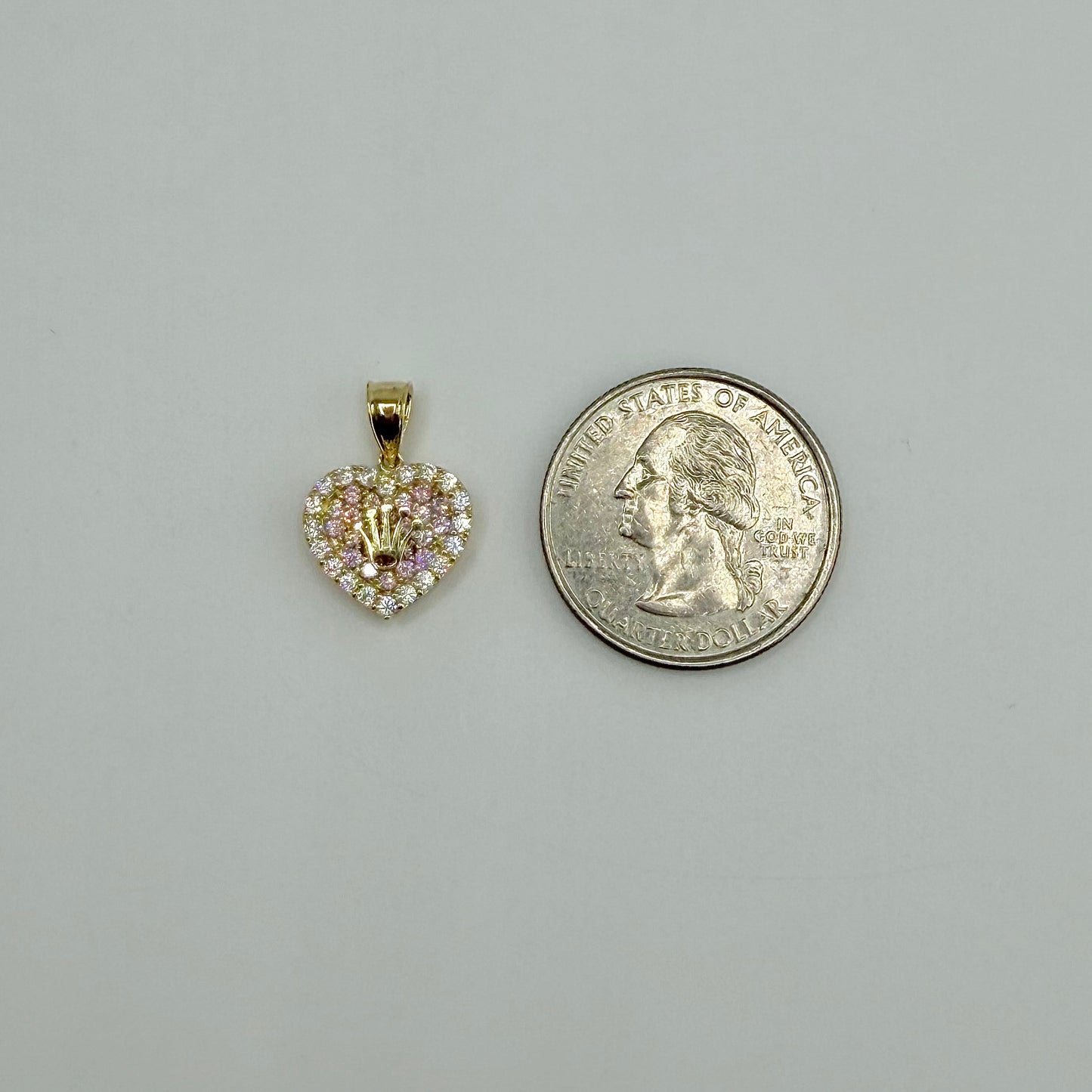 10k Gold Princess Cz RX Crown Pendant (S)