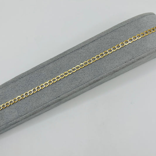 10K Gold Diamond Cut Cuban Bracelet 3.5MM