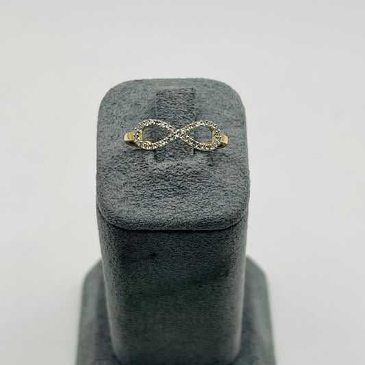 14k Gold Natural Diamond Infinity Ring