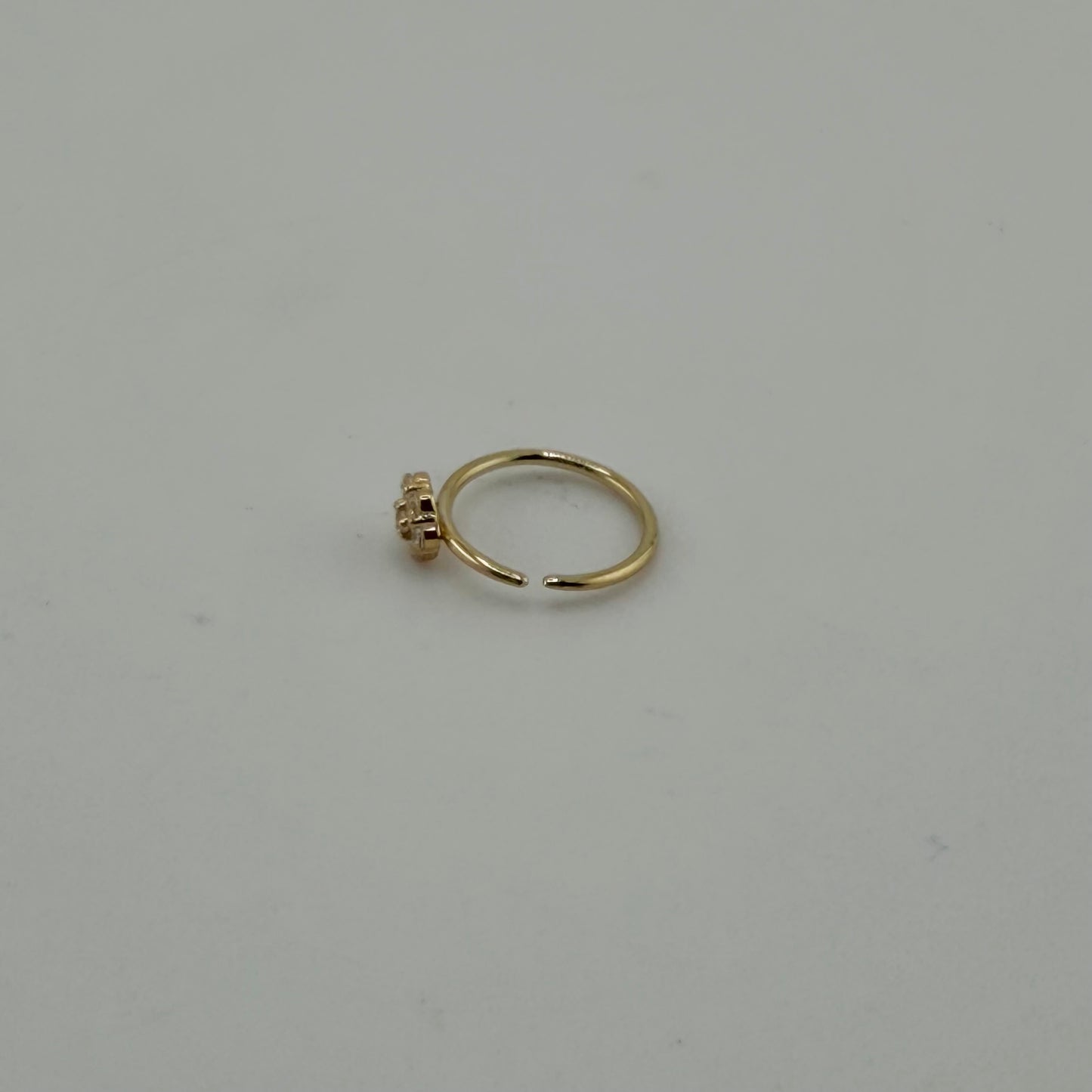 14k Gold Cluster Flower Hoop Nose Ring
