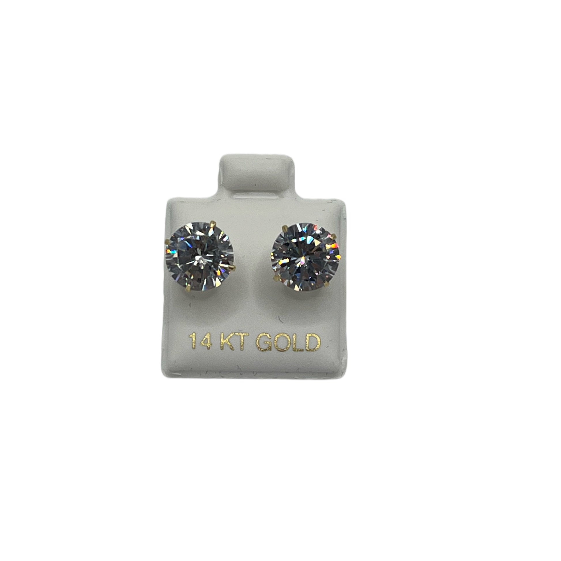 14K Gold Round Cut Studs | Face Size: 9mm
