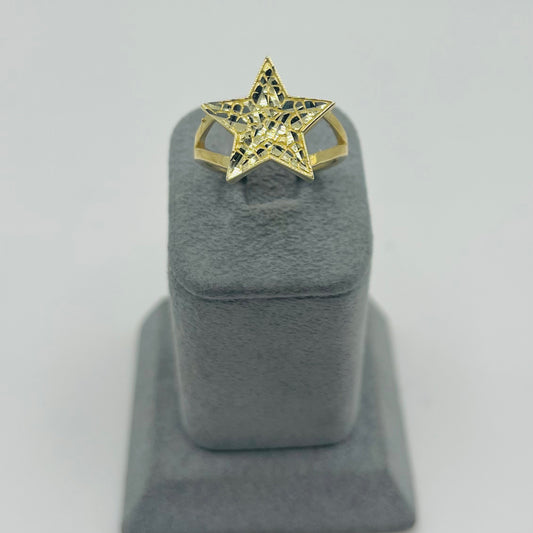 10k Gold Detailed Star Nugget Ring
