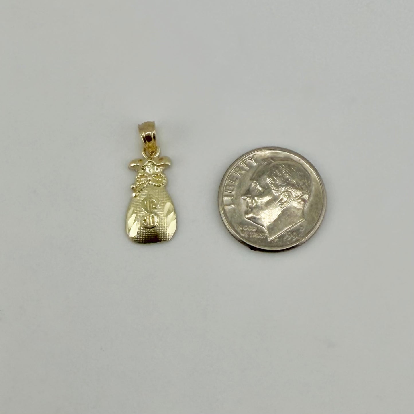 10k Gold Micro Money Bag Charm