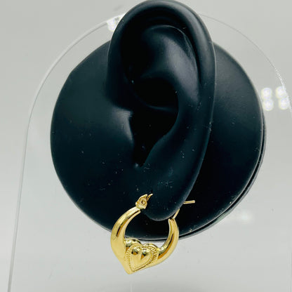 10k Gold Mini Heart Hoops