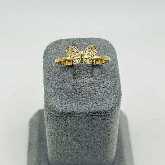14k Gold Queen Butterfly CZ Ring