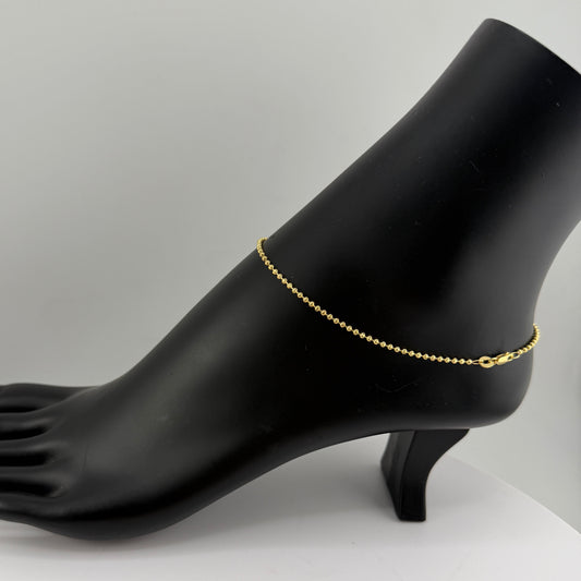 14K Gold Mini Ball Anklet