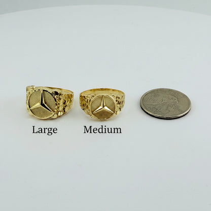 10K Gold Benzo Ring | Face Size: Medium