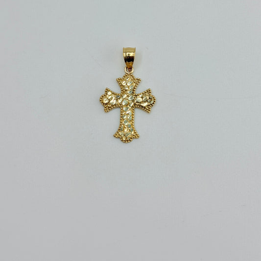 10k Gold Earthborn Nugget Cross Pendant (XS)