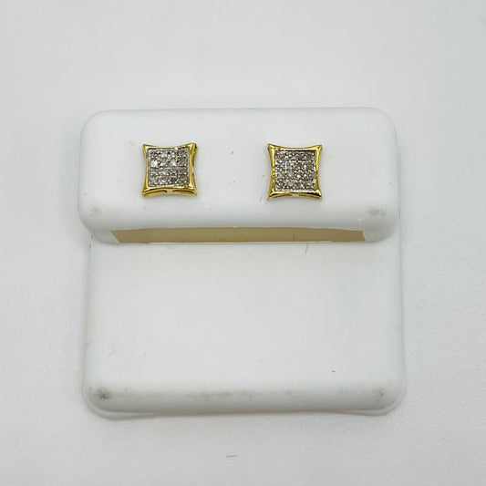 10k Gold Dazzling Kite Shaped Diamond Earrings