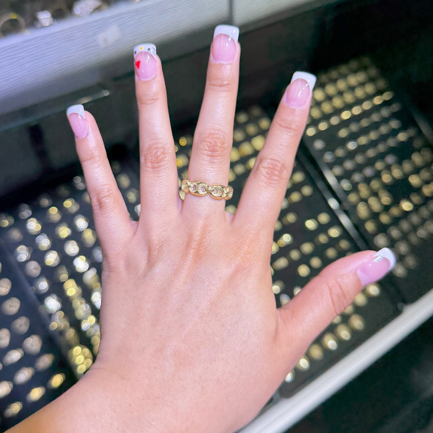 10k Gold Puffy Link Ring