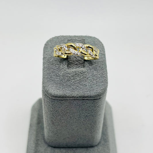 10k Gold Cz Dazzle Cuban Ring