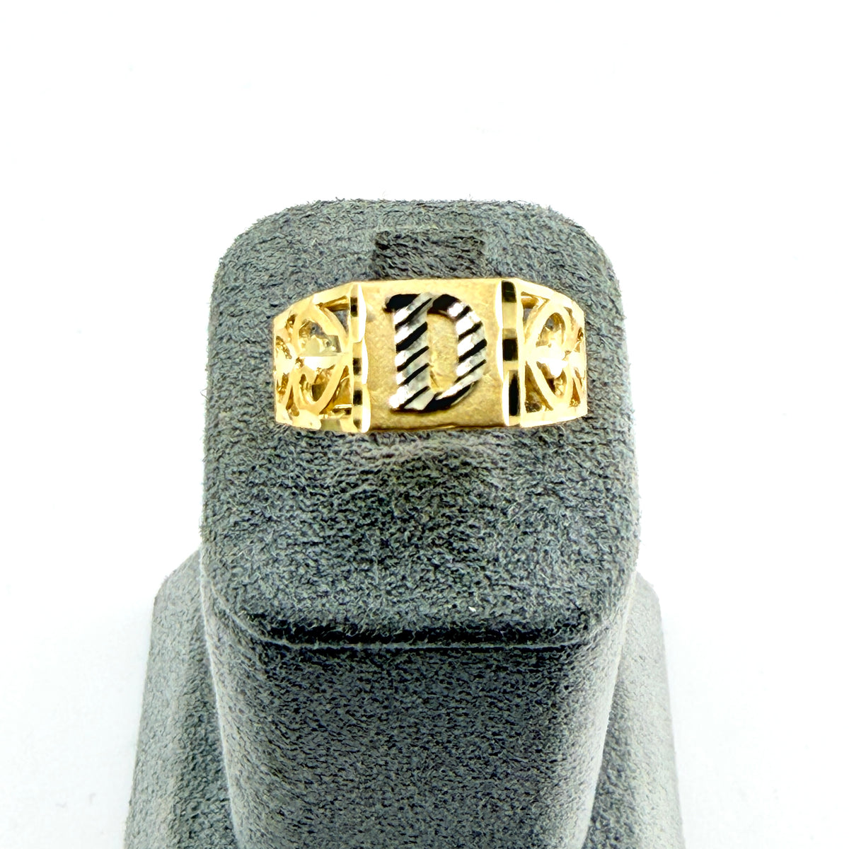 10K Gold Square Initial Ring (medium)