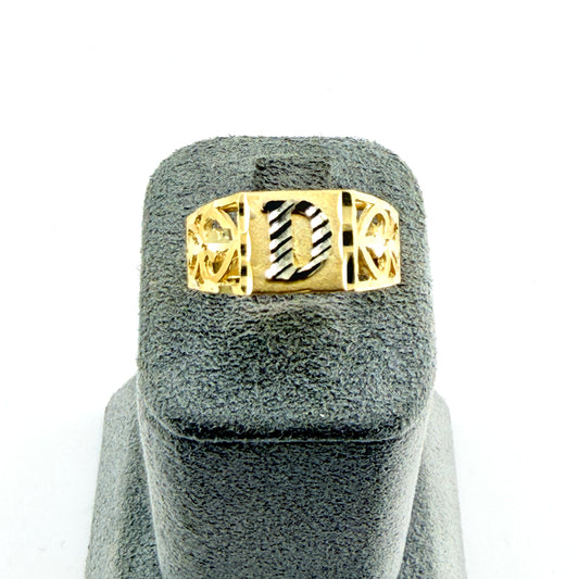 10K Gold Square Initial Ring (medium)