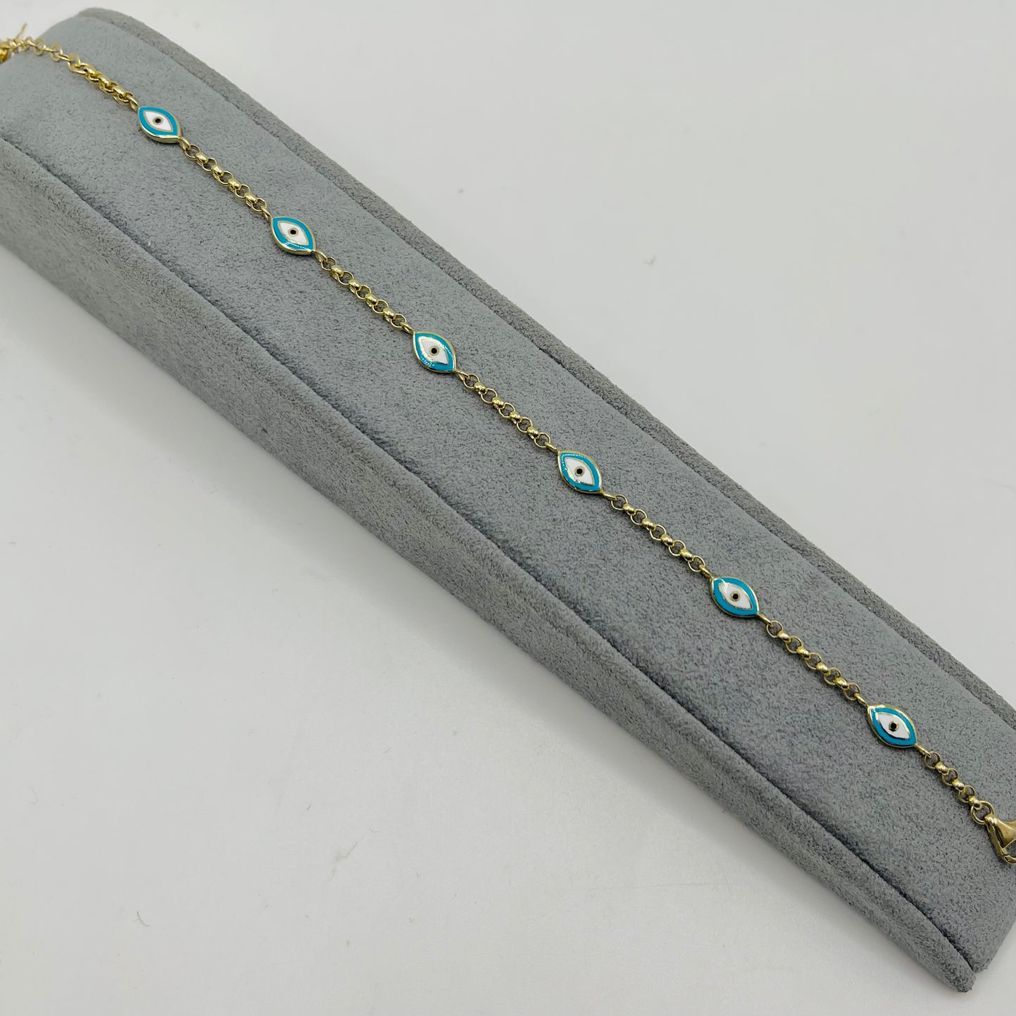 14k Gold Radiant Evil Eye Bracelet