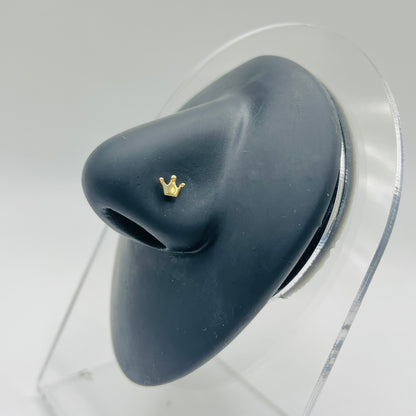 14k Gold Crown Nose Ring
