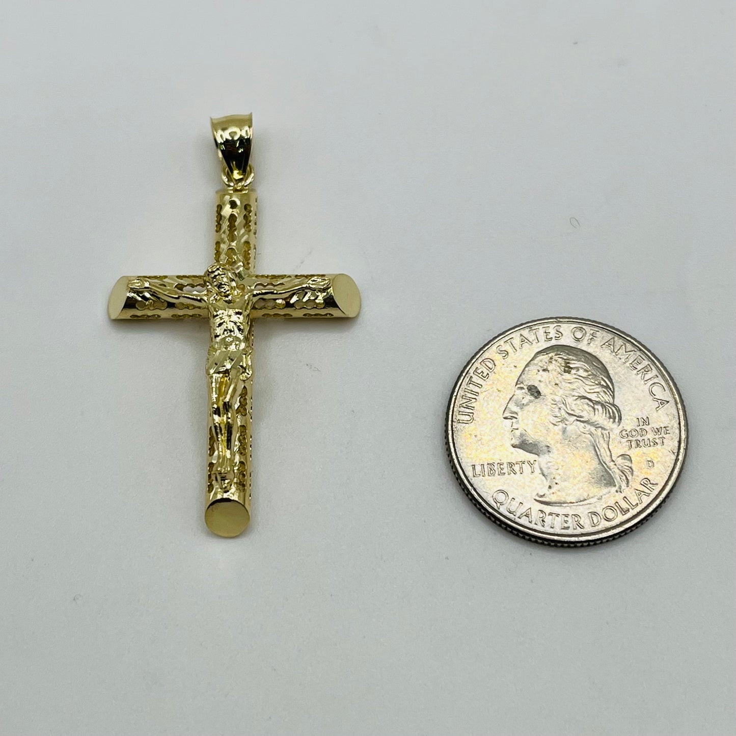 10k Gold Anointed Crucifix Cross Charm (M)