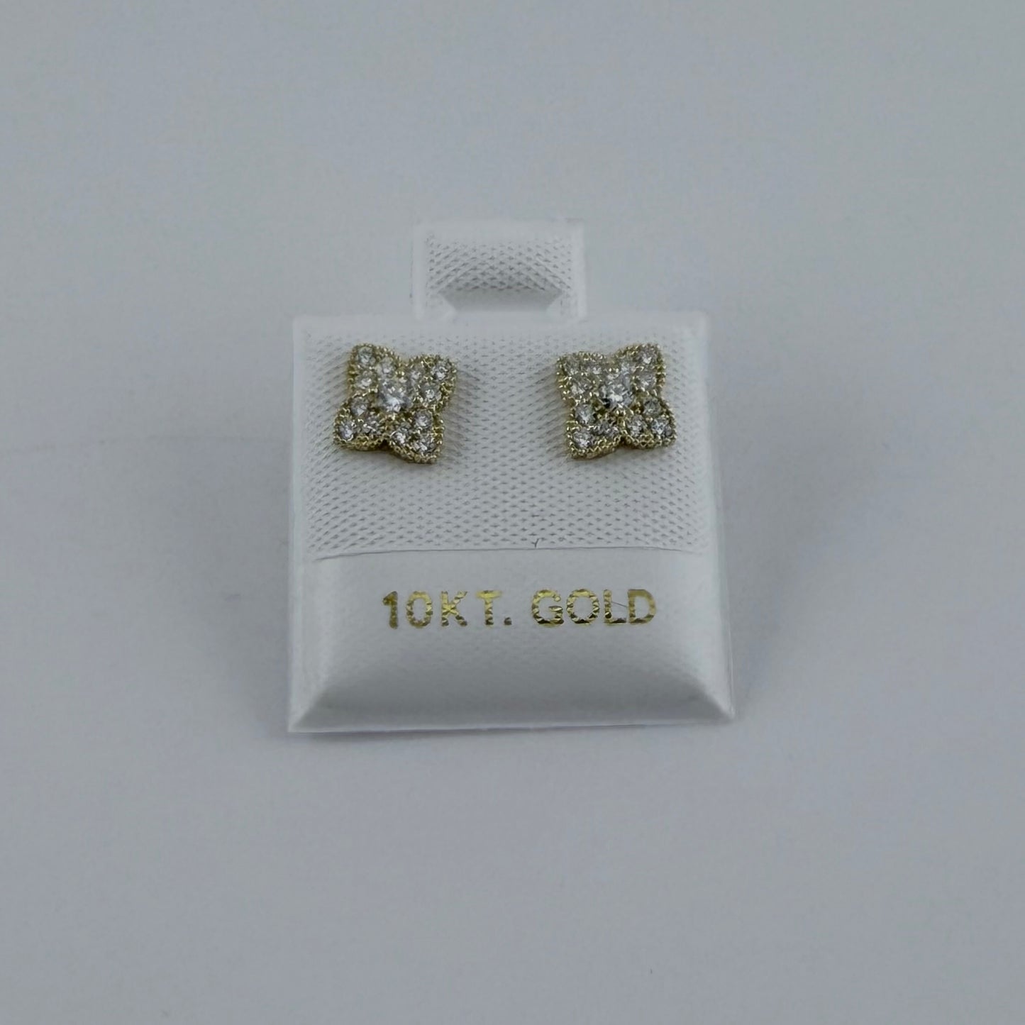 10k Gold Celeste Cz Earrings White