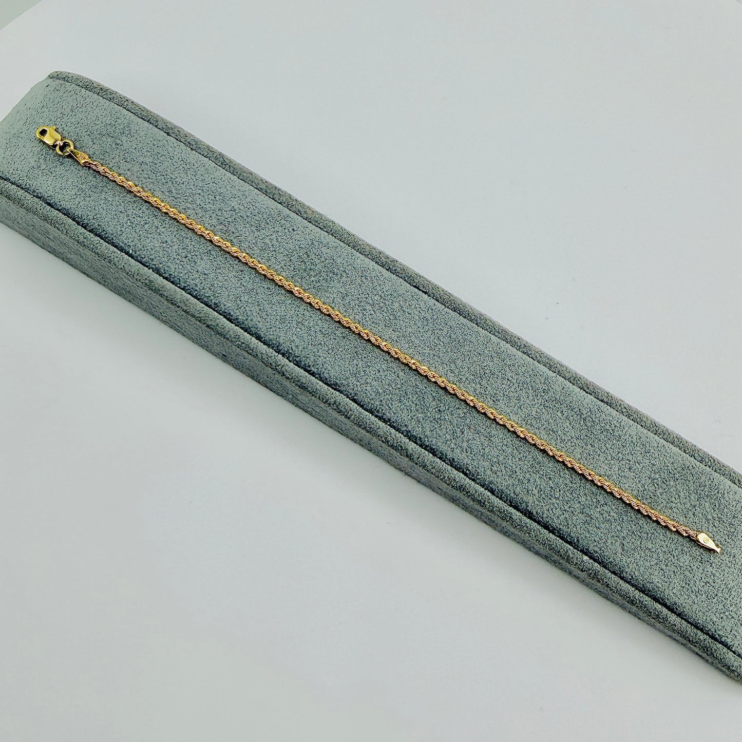 10K Gold 1.6mm Hollow Rope Bracelet